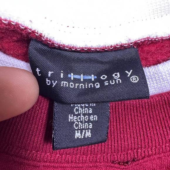 Trilogy‎ by Morning Sun Womens Sweatshirt Medium Maroon Gold Floral Embroidered - Picture 4 of 8